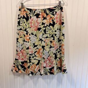 Talbots vintage floral A-line skirt
